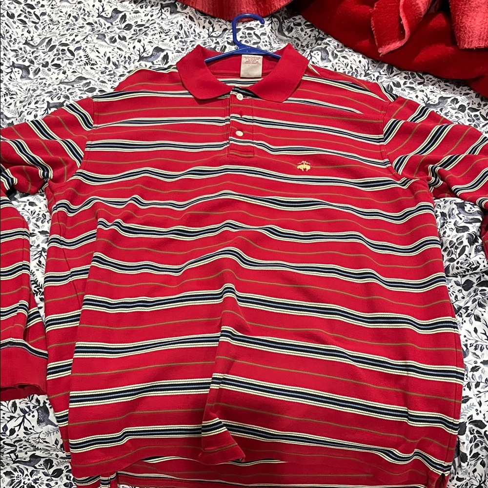 Brooks Brothers Classic Red Striped Polo Shirt